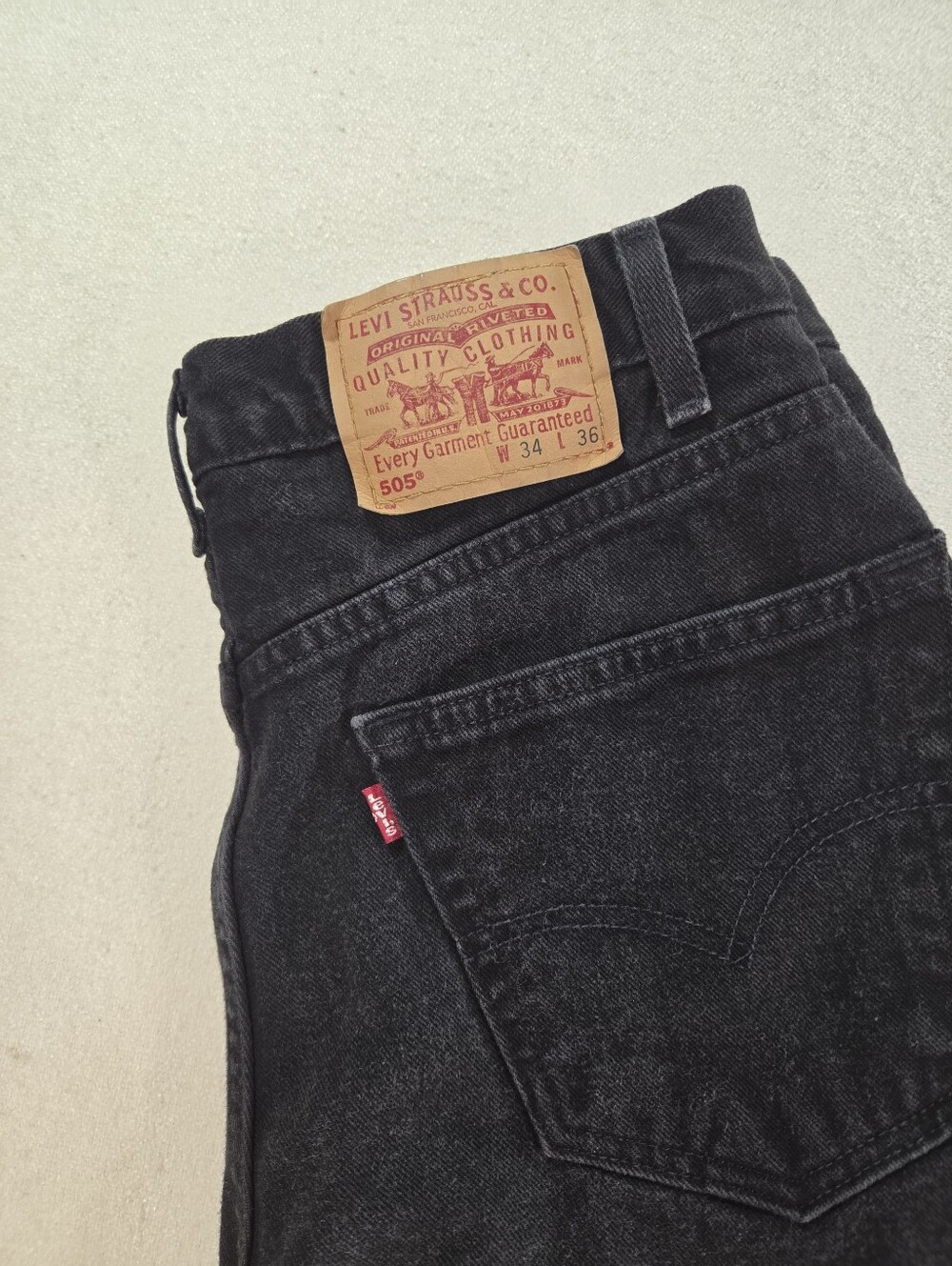 Levi’s 505 Black Jeans 34x36 Y2K Vintage - Picture 2 of 8